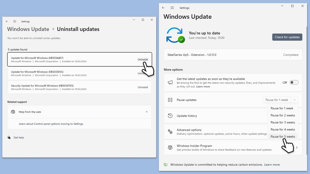 How to fix start button not working after installing kb5040525 update in windows uninstall update via settings copy How to fix start button not working after installing kb5040525 update in windows uninstall update via settings copy