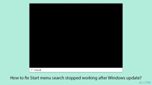 How to fix start menu search stopped working after windows update copy