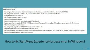How to fix startmenuexperiencehost exe error in windows copy