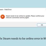 How to fix steam needs to be online error in windows copy
