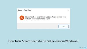 How to fix steam needs to be online error in windows copy