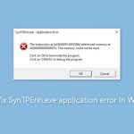 How to fix syntpenh exe application error in windows