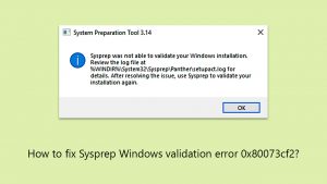 How to fix sysprep windows validation error 0x80073cf2