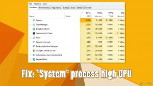 How to fix system process high cpu
