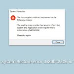 How to fix system restore error 0x80042306 in windows