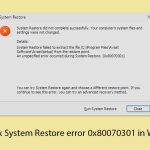 How to fix system restore error 0x80070301 in windows copy