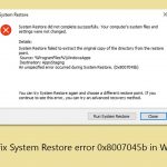 How to fix system restore error 0x8007045b in windows