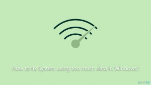 How to fix system using too much data in windows