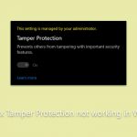 How to fix tamper protection not working in windows
