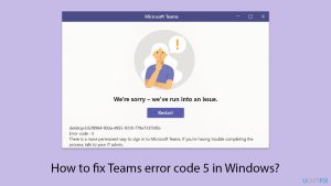 How to fix teams error code 5 in windows copy