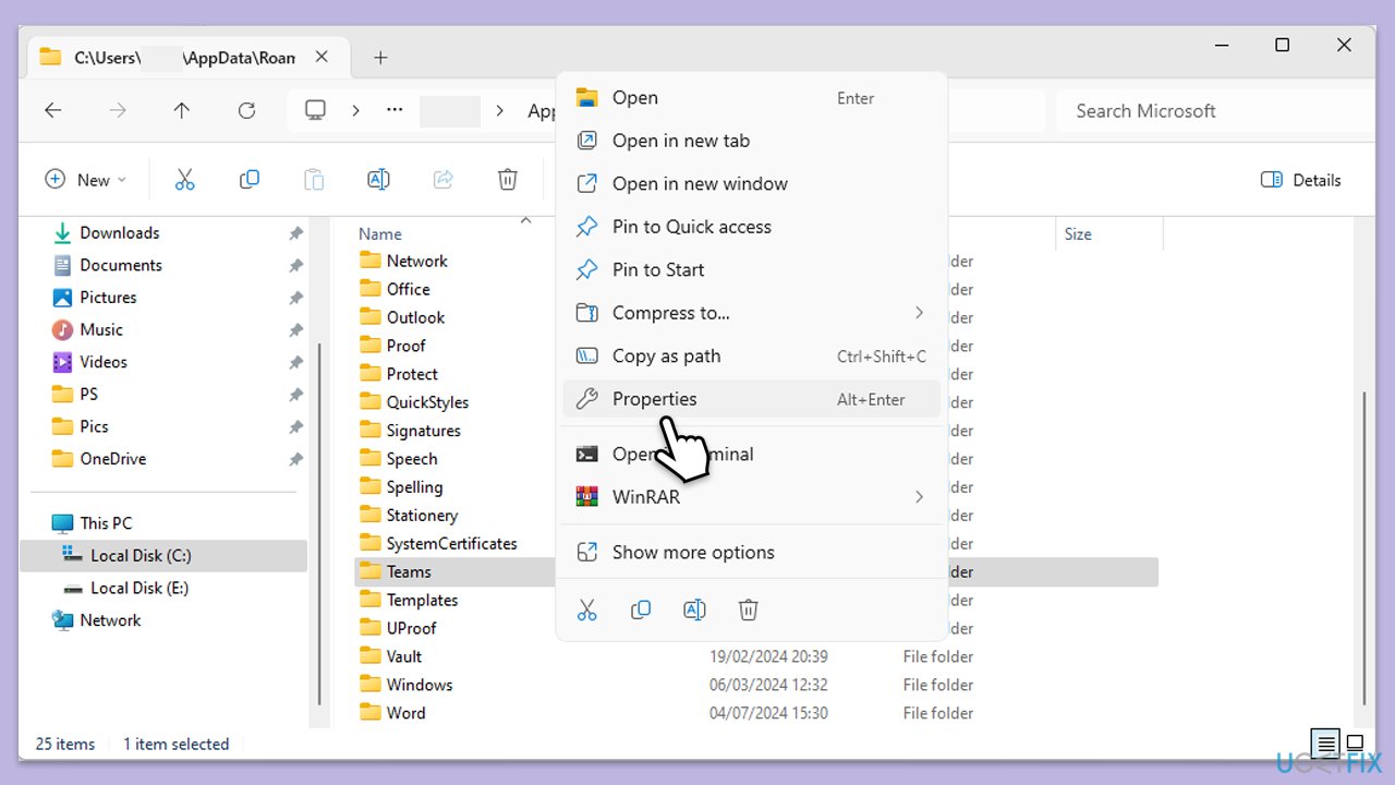 How to fix teams error code 80070003 in windows check security persmissions copy