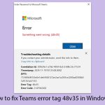 How to fix teams error tag 48v35 in windows copy