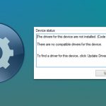 How to fix the drivers for this device are not installed code