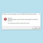 How to fix the specified procedure could not be found error in windows