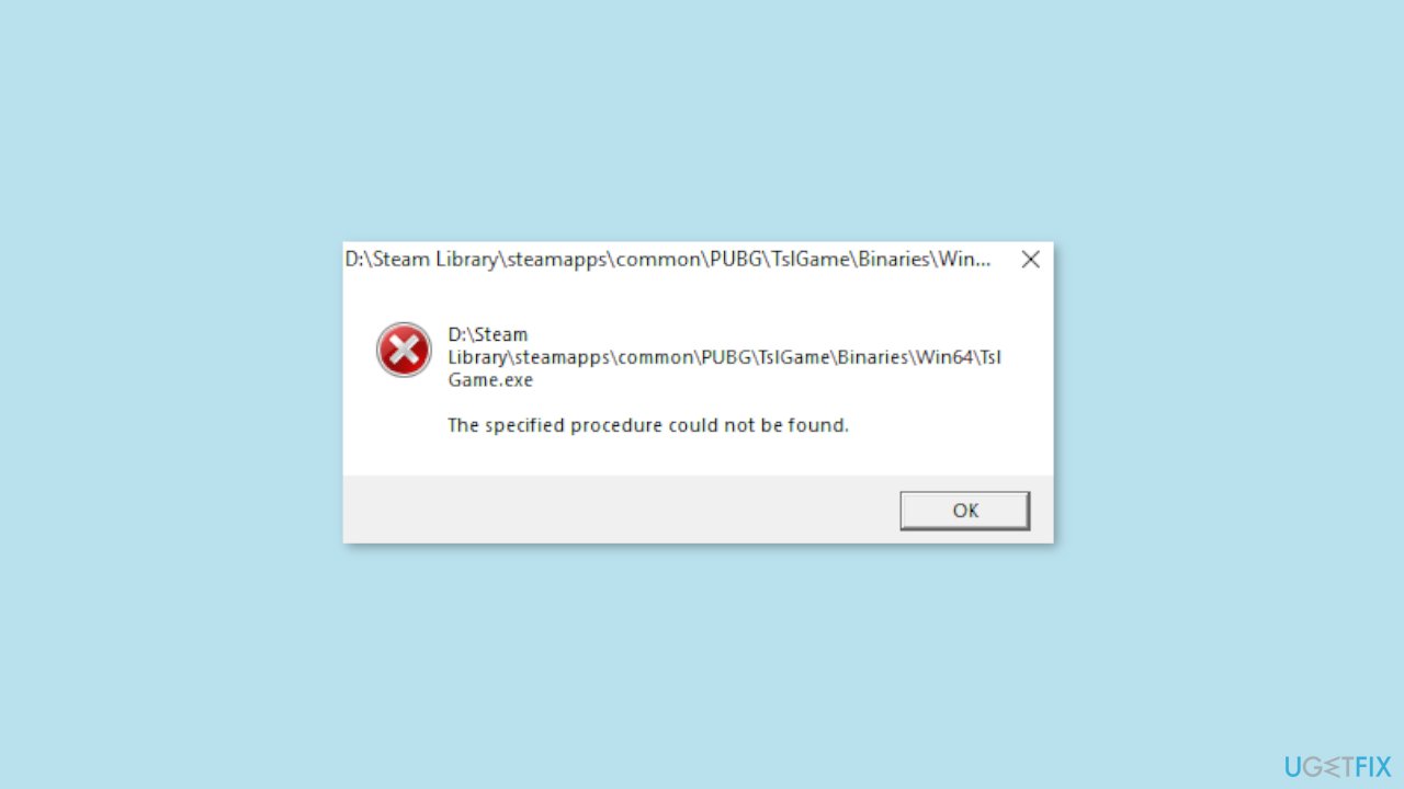 How to fix The specified procedure could not be found error in Windows