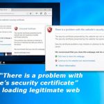 How to fix there is a problem with this websites security certificate error while