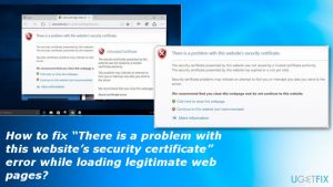 How to fix there is a problem with this websites security certificate error while