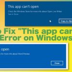 How to fix this app cant open error on windows