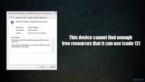 How to fix this device cannot find enough free resources that it can use code