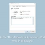 How to fix this device is not present code 24 error in windows