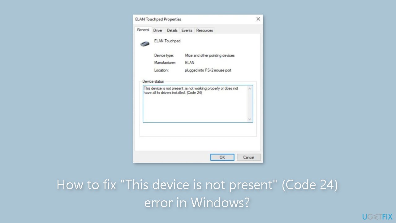How to fix This device is not present Code 24 error in Windows