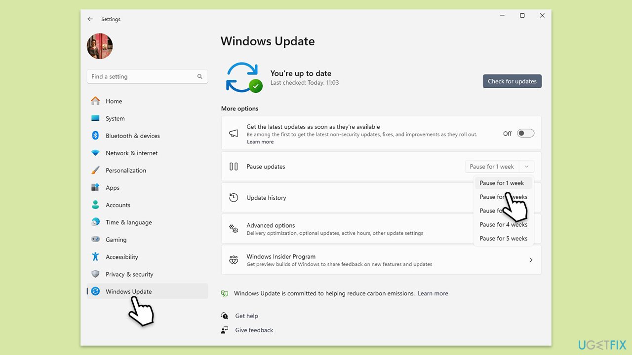How to fix this operation is not supported when reserved storage is in use error in windows pause updates copy