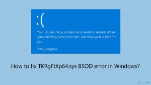 How to fix tkrgftxp64 sys bsod error in windows