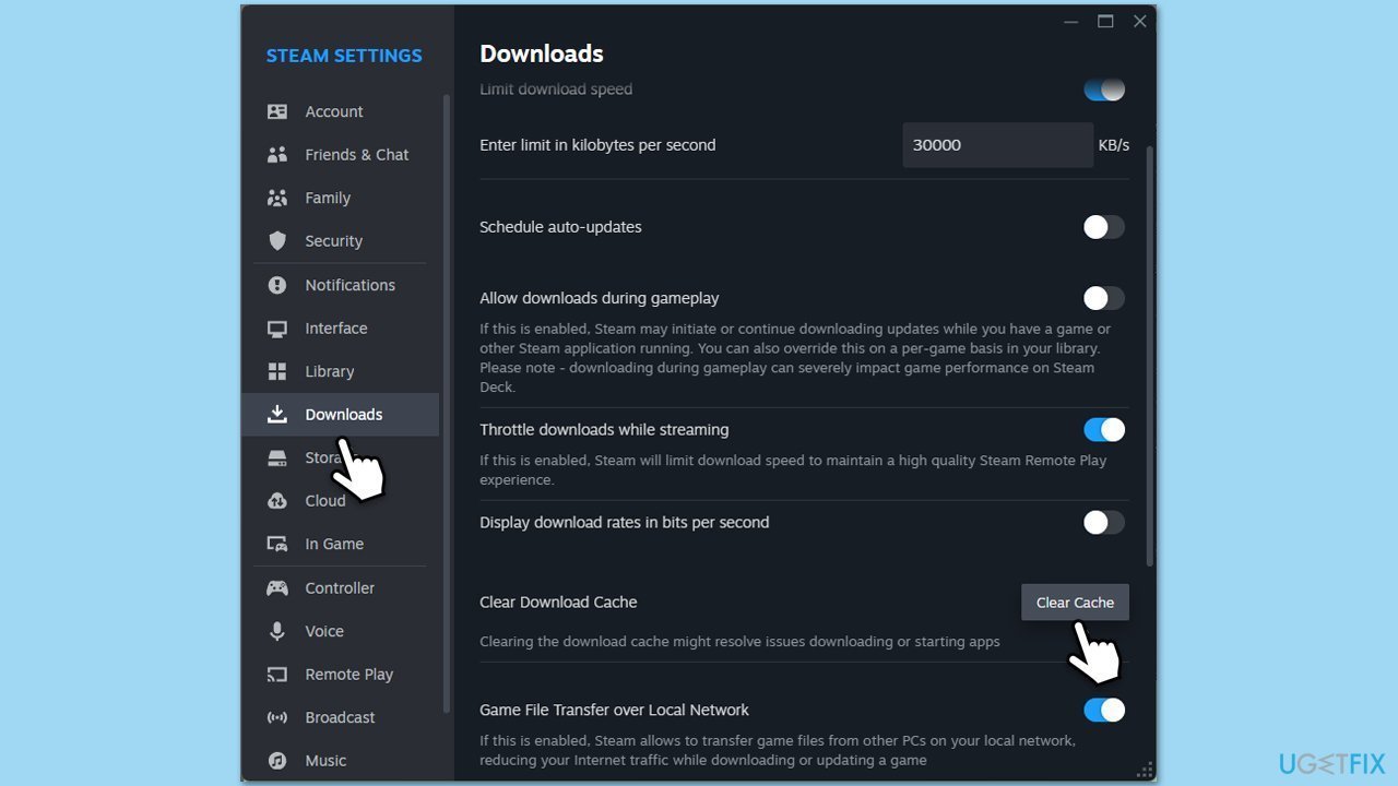 How to fix too many retries error on steam clear cache