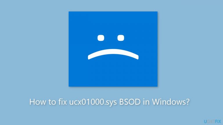 How to fix ucx01000.sys BSOD in Windows?
