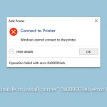 How to fix unable to install printer 0x000003eb error in windows