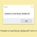 How to fix unable to load library dbdata dll error in windows
