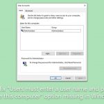 How to fix users must enter a user name and password to use this computer option missing in windows