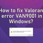 How to fix valorant error van9001 in windows
