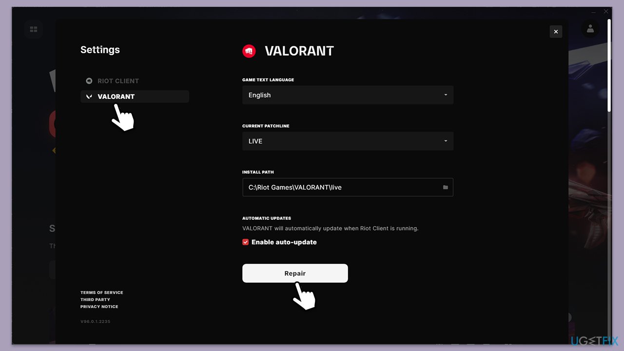 How to fix valorant error version mismatch in windows repair game files copy