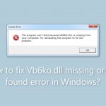 How to fix vb6ko dll missing or not found error in windows