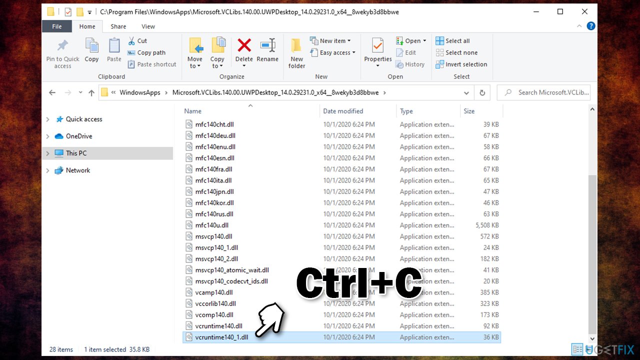 Copy the missing DLL file