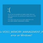 How to fix video memory management internal error on windows