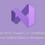 How to fix visual c installation error 0x80070666 in windows