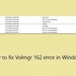 How to fix volmgr 162 error in windows