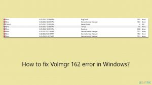 How to fix volmgr 162 error in windows