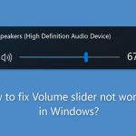 How to fix volume slider not working in windows