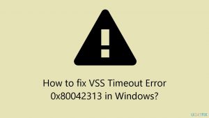 How to fix VSS Timeout Error 0x80042313 in Windows?