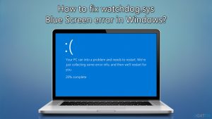 How to fix watchdog sys blue screen error in windows