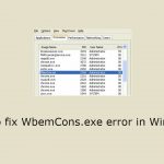 How to fix wbemcons exe error in windows