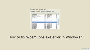 How to fix wbemcons exe error in windows
