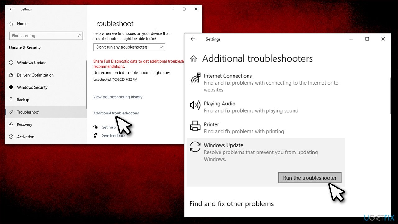 Run Windows Update Troubleshooter