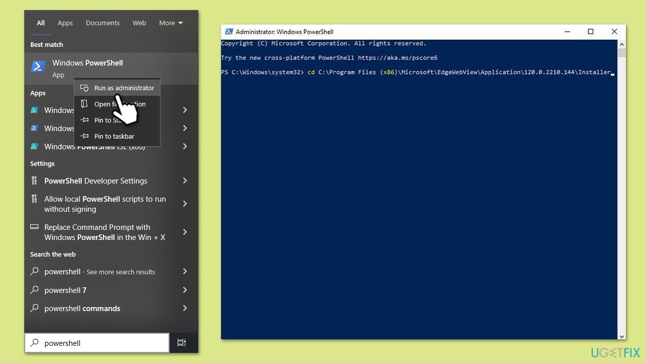 How to fix webview2 runtime error in outlook reinstall via powershell