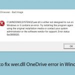 How to fix wer dll onedrive error in windows copy