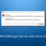 How to fix win32bridge server exe error in windows