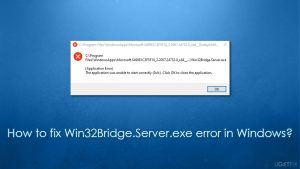 How to fix win32bridge server exe error in windows